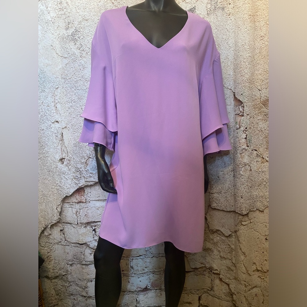 Laundry Sheli Segal Mauve Bell Sleeve Dress